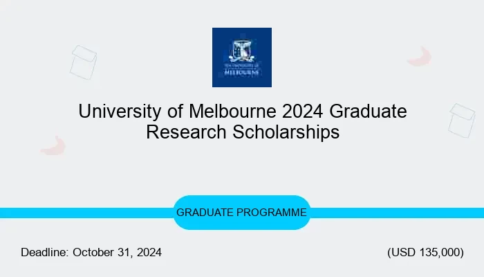 University of Melbourne 2024 Graduate Research Scholarships