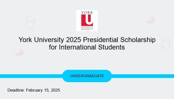 York University 2025 Presidential Scholarship for International Students