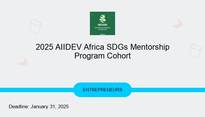 2025 AIIDEV Africa SDGs Mentorship Program Cohort