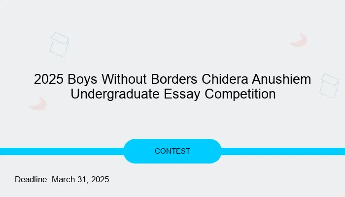 2025 Boys Without Borders Chidera Anushiem Undergraduate Essay Competition
