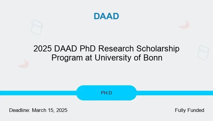 2025 DAAD PhD Research Scholarship Program at University of Bonn