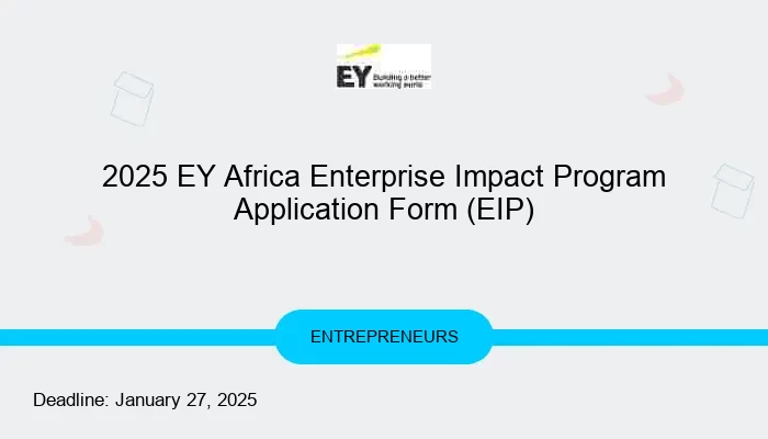 2025 EY Africa Enterprise Impact Program Application Form (EIP)