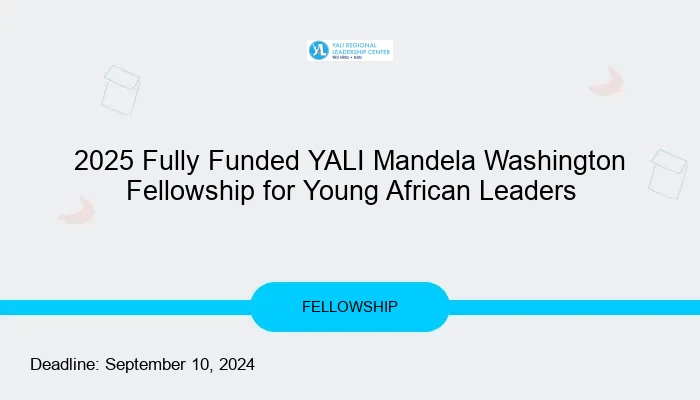 2025 Fully Funded YALI Mandela Washington Fellowship for Young African Leaders