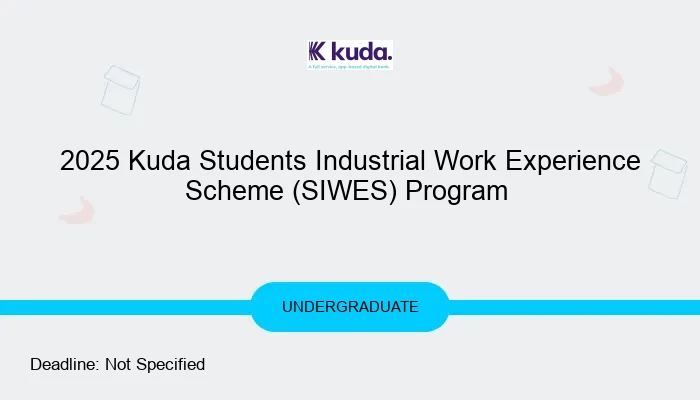 2025 Kuda Students Industrial Work Experience Scheme (SIWES) Program