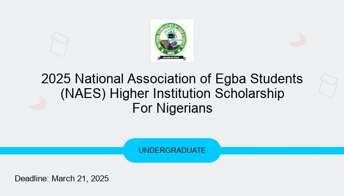 2025 National Association of Egba Students (NAES) Higher Institution Scholarship For Nigerians