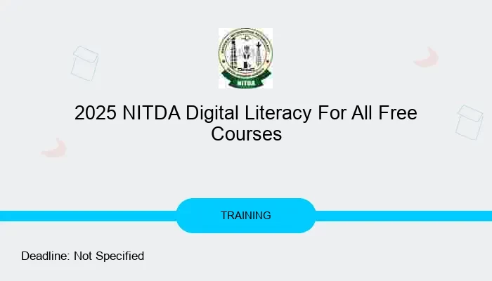 2025 NITDA Digital Literacy For All Free Courses