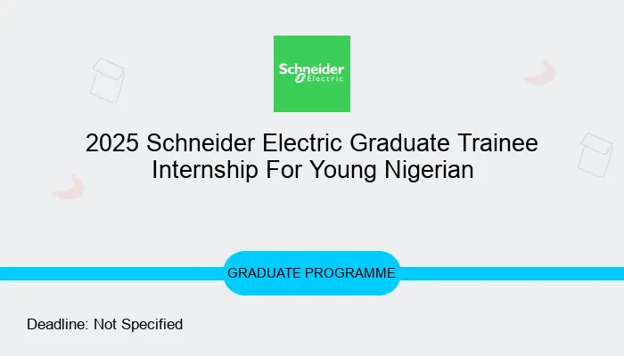 2025 Schneider Electric Graduate Trainee Internship For Young Nigerian