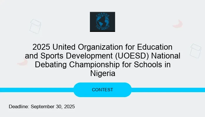 2025 United Organization for Education and Sports Development (UOESD) National Debating Championship for Schools in Nigeria