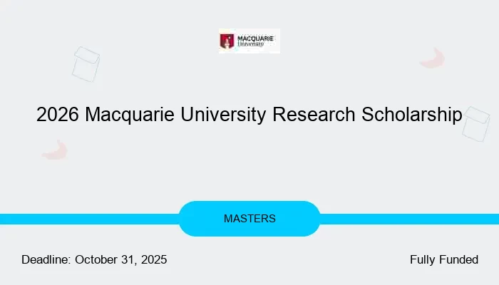 2026 Macquarie University Research Scholarship