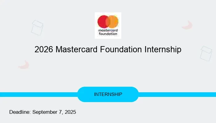2026 Mastercard Foundation Internship