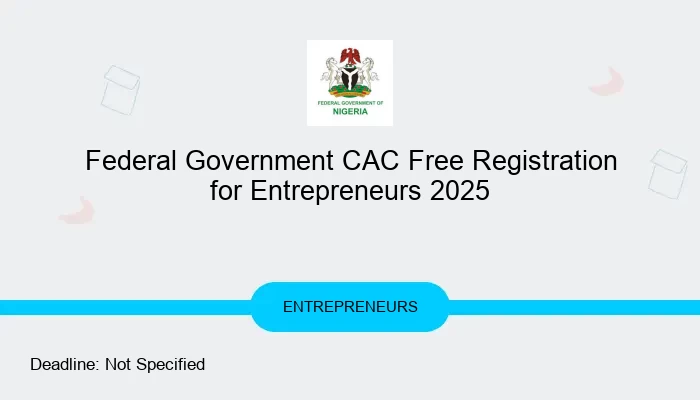 Federal Government CAC Free Registration for Entrepreneurs 2025