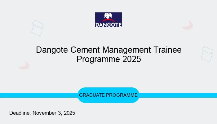 Dangote Cement Management Trainee Programme 2025