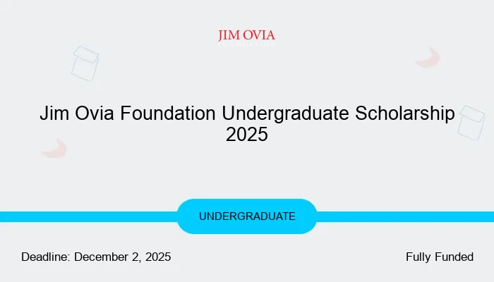 Jim Ovia Foundation Undergraduate Scholarship 2025