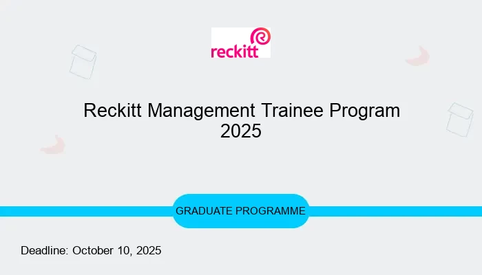Reckitt Management Trainee Program 2025