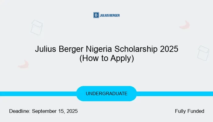 Julius Berger Nigeria Scholarship 2025 (How to Apply)