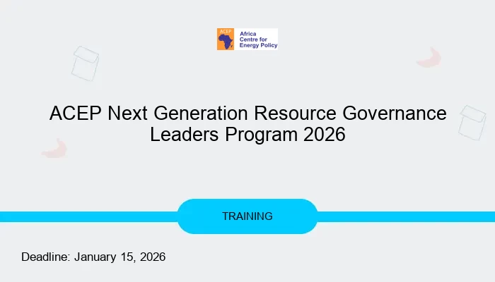 ACEP Next Generation Resource Governance Leaders Program 2026