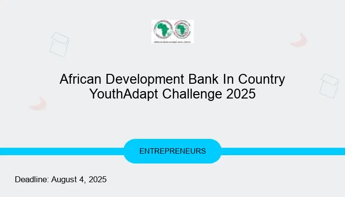 African Development Bank In Country YouthAdapt Challenge 2025