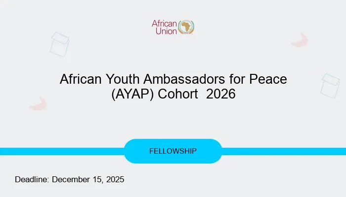 African Youth Ambassadors for Peace (AYAP) Cohort  2026