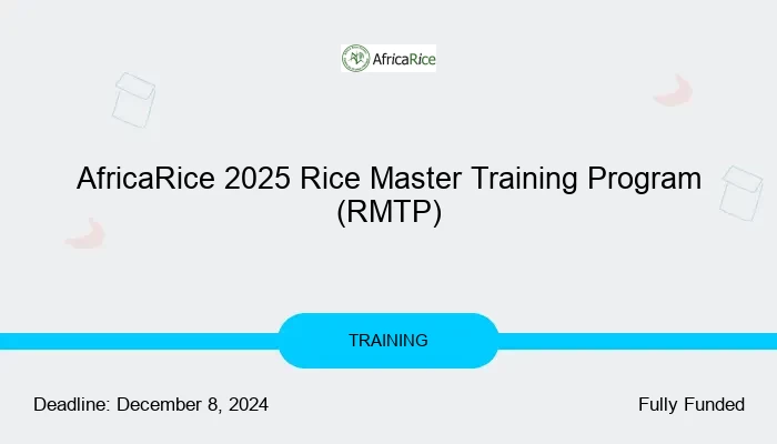 AfricaRice 2025 Rice Master Training Program (RMTP)