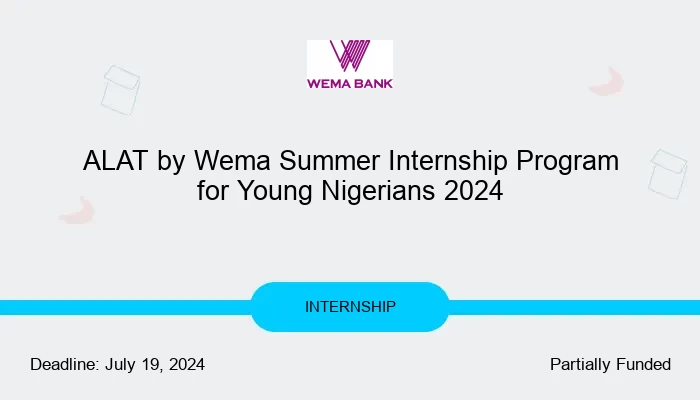 ALAT by Wema Summer Internship Program for Young Nigerians 2024