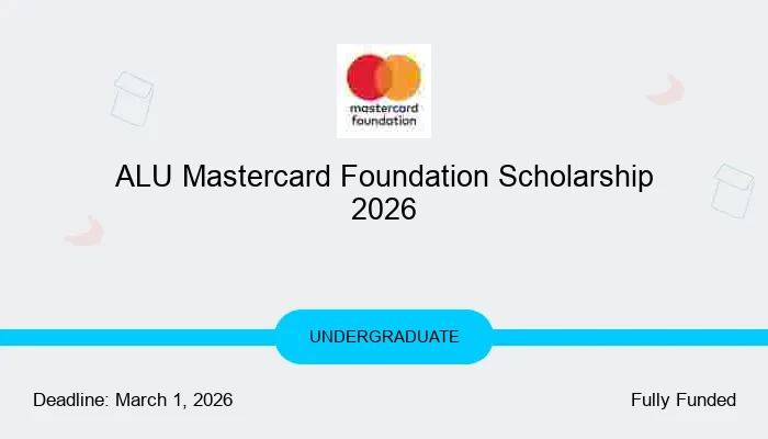 ALU Mastercard Foundation Scholarship 2026