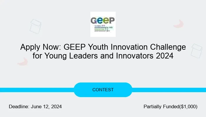 Apply Now: GEEP Youth Innovation Challenge  for Young Leaders and Innovators 2024
