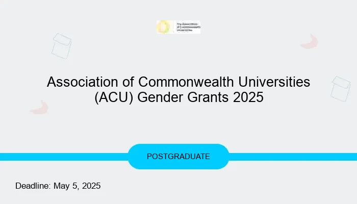 Association of Commonwealth Universities (ACU) Gender Grants 2025