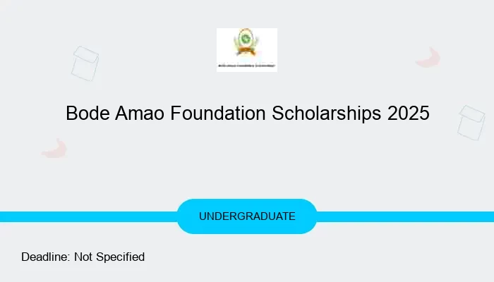 Bode Amao Foundation Scholarships 2025