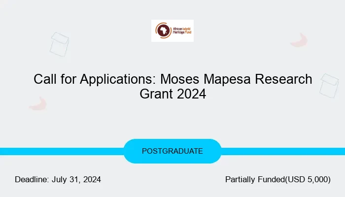 Call for Applications: Moses Mapesa Research Grant 2024