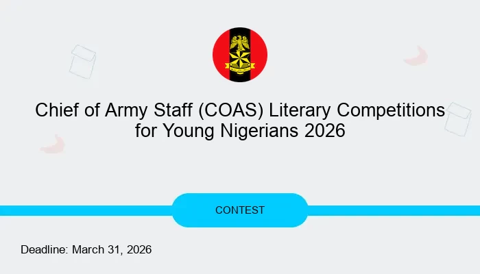 Chief of Army Staff (COAS) Literary Competitions for Young Nigerians 2026