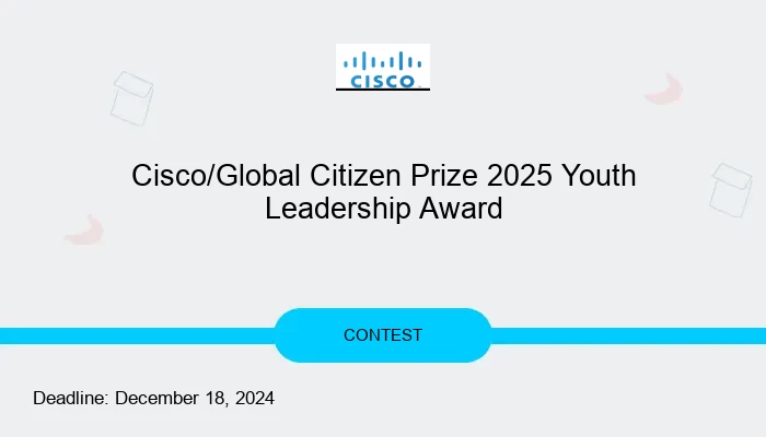 Cisco/Global Citizen Prize 2025 Youth Leadership Award