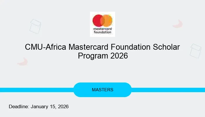 CMU-Africa Mastercard Foundation Scholar Program 2026