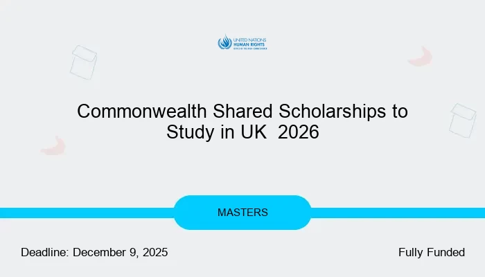 Commonwealth Shared Scholarships to Study in UK  2026
