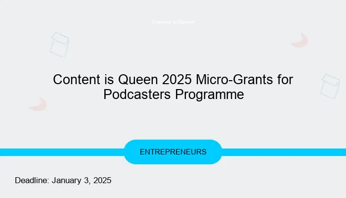 Content is Queen 2025 Micro-Grants for Podcasters Programme