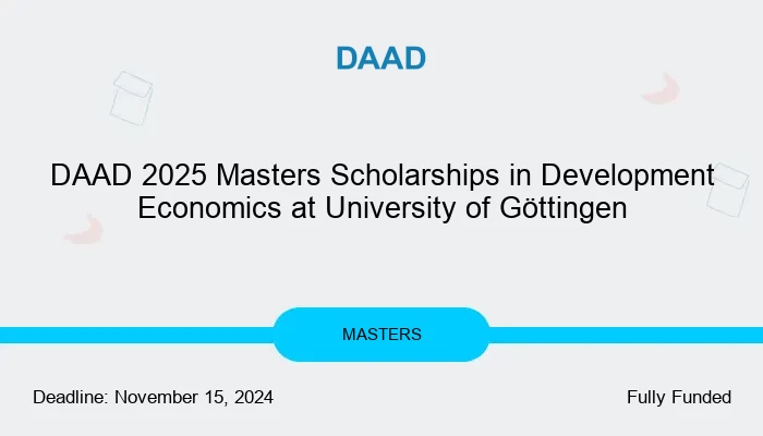 DAAD 2025 Masters Scholarships in Development Economics at University of Göttingen