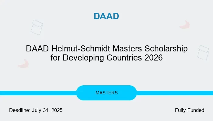 DAAD Helmut-Schmidt Masters Scholarship for Developing Countries 2026