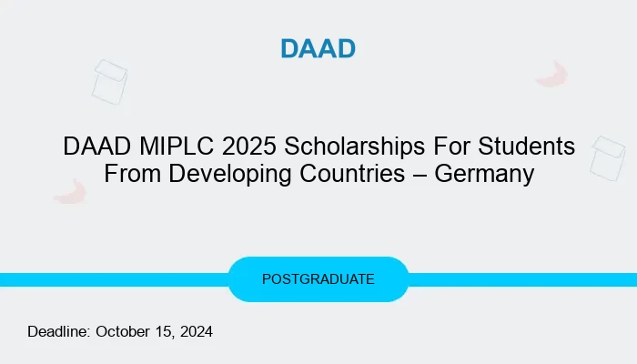 DAAD MIPLC 2025 Scholarships For Students From Developing Countries – Germany
