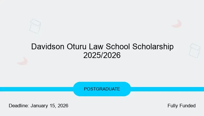 Davidson Oturu Law School Scholarship 2025/2026