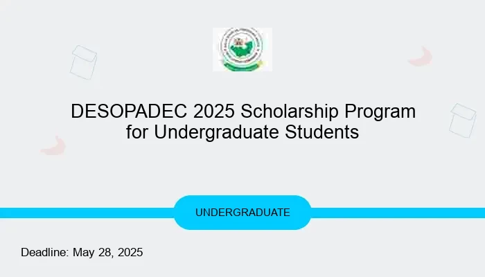 DESOPADEC 2025 Scholarship Program for Undergraduate Students