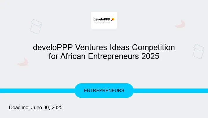 develoPPP Ventures Ideas Competition for African Entrepreneurs 2025
