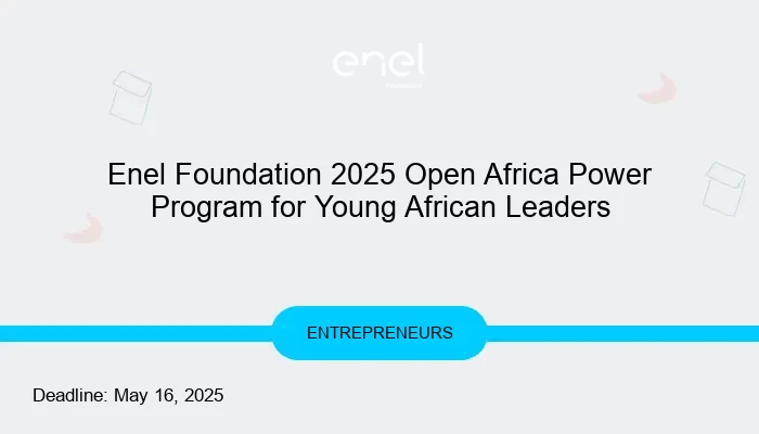 Enel Foundation 2025 Open Africa Power Program for Young African Leaders