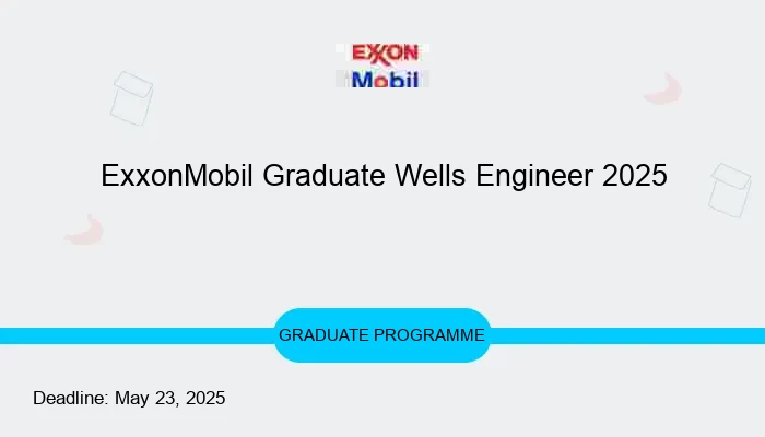 ExxonMobil Graduate Wells Engineer 2025