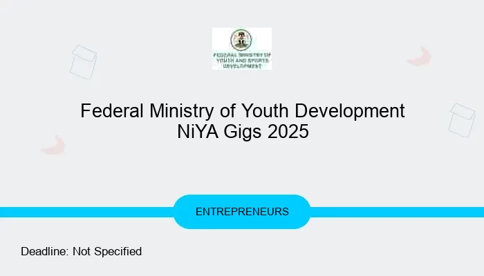 Federal Ministry of Youth Development NiYA Gigs 2025