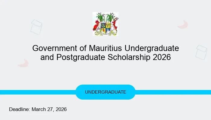 Government of Mauritius Undergraduate and Postgraduate Scholarship 2026