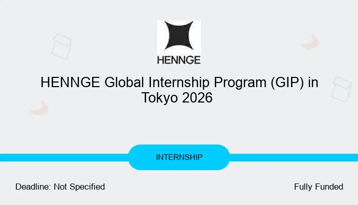 HENNGE Global Internship Program (GIP) in Tokyo 2026