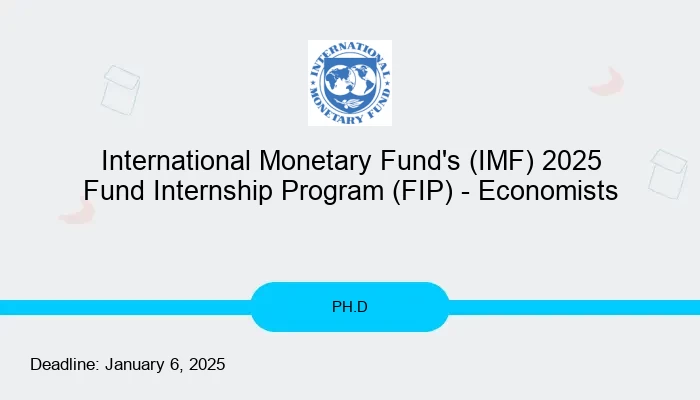 International Monetary Fund's (IMF) 2025 Fund Internship Program (FIP) - Economists
