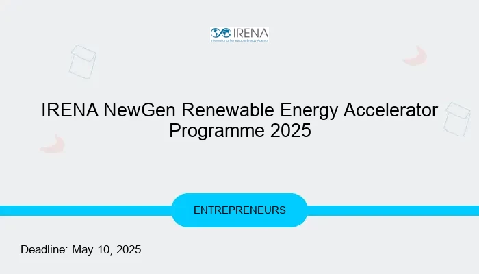 IRENA NewGen Renewable Energy Accelerator Programme 2025
