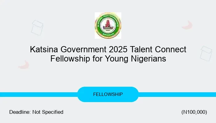 Katsina Government 2025 Talent Connect Fellowship for Young Nigerians