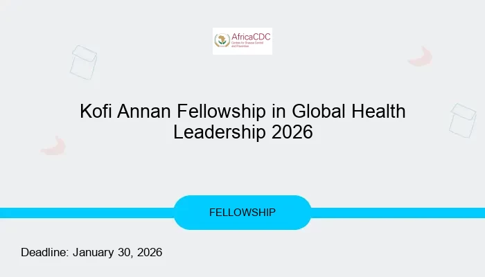 Kofi Annan Fellowship in Global Health Leadership 2026