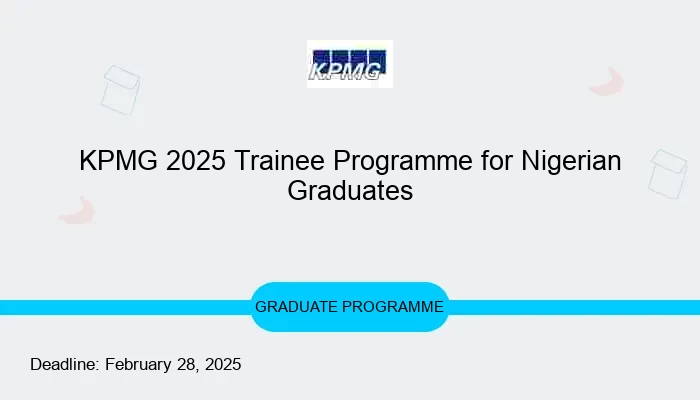 KPMG 2025 Trainee Programme for Nigerian Graduates
